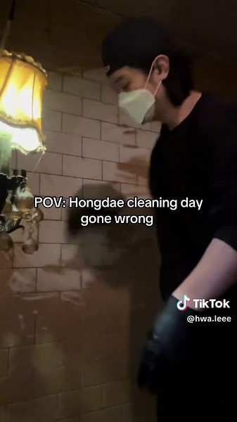 Just to clarify: this is the outside entrance wall (the bar is downstairs). Mostly street dust buildup over time - I’m the new manager and that’s why we’re doing deep clean weekly!! #hongdae #staff #seoulnightlife #club #fyp