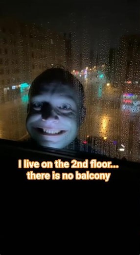 I live on the 2nd floor... how is he standing there? 🏢😱 #shorts
