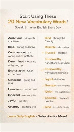 20 New Vocabulary Words | Speak Smarter English Daily
