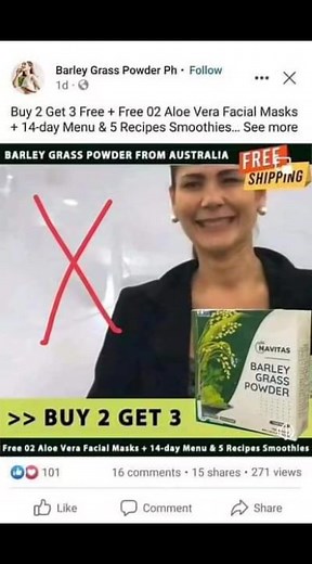 Mag ingat po tayo sa nag popost about sa brand ng Navitas Barley Isa po itong Scam. It caught our attention about these promotions. This is a warning to our valued customers. Please be wise by checking their credibility, check the page. ✅ Halatang edited ang mga photos and videos para magmukhang totoo. They use doctors like Dr. Willie Ong, Dr. Kilimannguru and celebrities like Dimple Romana, Kathryn Bernardo, and even our sole supplier of Amazing Pure Organic Barley , Ms. Maritoni Fernandez😥 fo