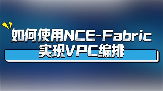刘大伟老师手把手教你，如何使用NCE-Fabric控制器，实现VPC编排！