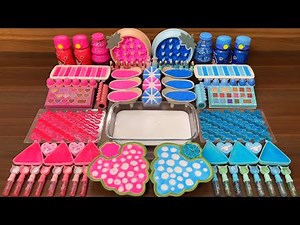 Slime Mixing Glossy: Pink vs Blue Random Things Challenge Fun