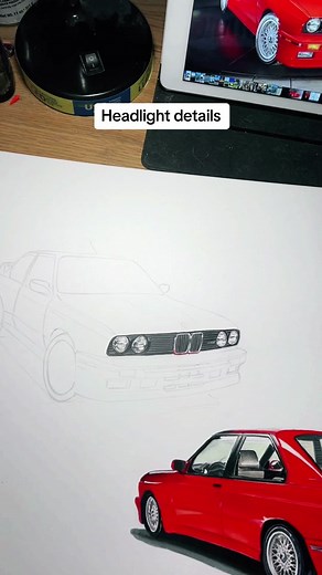 BMW M3 Headlight Drawing Techniques