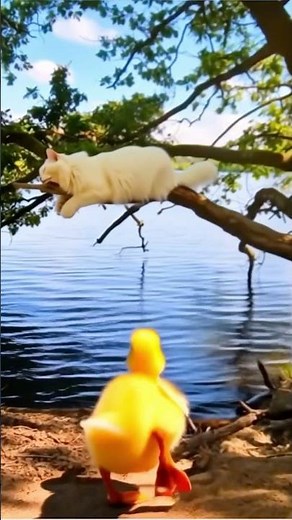 Snoring Cat Gets Pranked By Duck