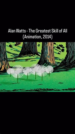 Brainard Carey, Director of Praxis Center on Instagram: "In this animated short by The Simpsons animator Eddie Rosas and editor Allison Faust, Alan Watts reflects on the quiet elegance of moving with nature rather than resisting it. Watts (1915–1973) was a British-American philosopher and one of the most influential interpreters of Eastern philosophy for Western audiences. Drawing from Zen, Taoism, and Vedanta, he presented these traditions not as distant mysticism, but as practical ways of livi