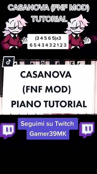 Casanova FNF Mod Piano Tutorial