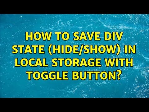 How to save div state (hide/show) in local storage with toggle button?