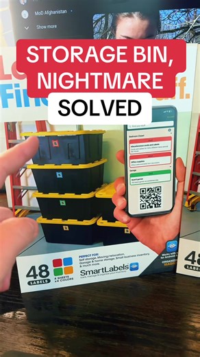 Smart labels QR code labels for storage bins