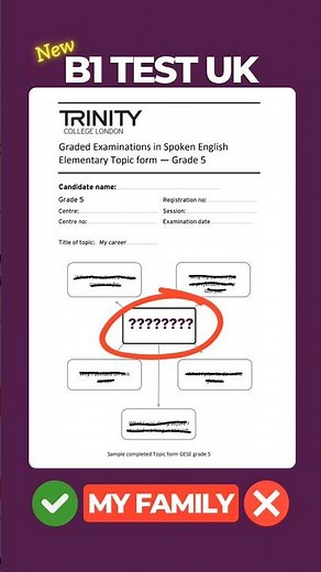 B1 test UK trinity college topic my family