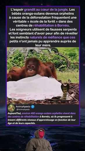 Les jeunes singes orphelins sont formés à survivre