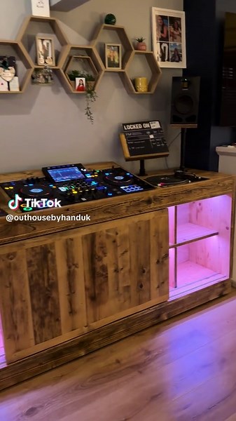 Custom DJ Booth Surrey — Honey Finish AlphaTheta AZ Setup