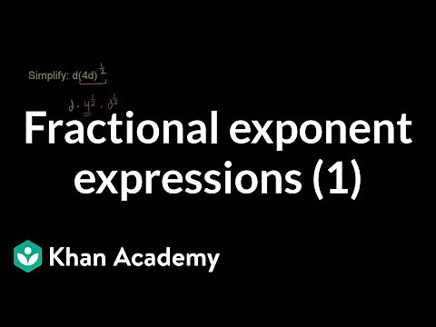 Fractional exponent expressions 1 | Exponent expressions and equations | Algebra I | Khan Academy