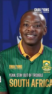 Presenting to you South Africa's own fast-bowling philosopher - Kagiso Rabada 😁 #Cricket #CricketReels #ChampionsTrophy | ICC - International Cricket Council