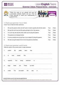 Grammar videos: Passive forms exercises - British Council