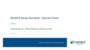 RELATE & Words That Work Train-the-Trainer Introduction