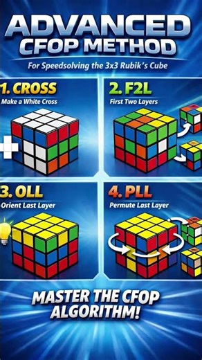 Intro for Advanced CFOP 3x3 #easymethod #rubikscube #youtubeshorts #puzzle