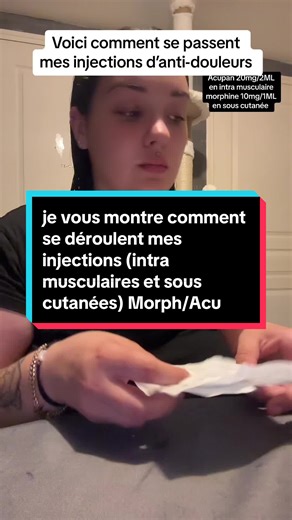 Découvrez mes injections de morphine et d'acupan !