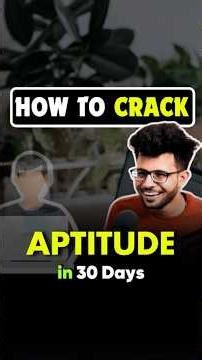 How to Crack Aptitude in 30 Days 🔥