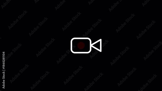 video recording icon animation with digital camera symbol recording indicator animation for camera and mobile phone video recording icon with transparent background in 4K animation