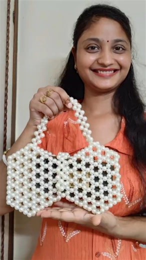 bow pearl bag tutorial😲|#shorts #upharbags #bag #handmade #purse #india #diy