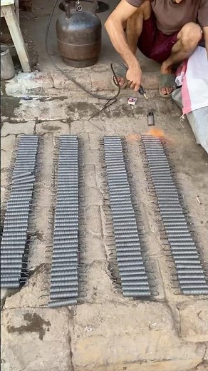 Spring tempering process with burner -just skills #shorts