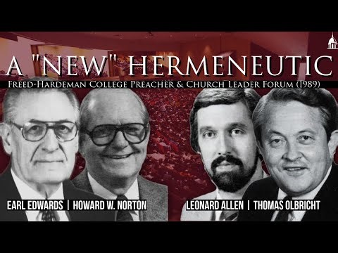 New Hermeneutic Forum | FHU, 1989 | Earl Edwards, Tom Olbricht, Leonard Allen, Howard Norton