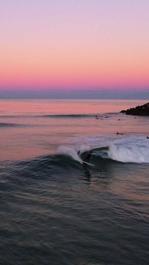 Purple Sunset Surfing Vibes 🌅🏄 #Satisfying Nature Waves