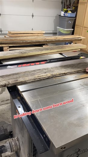 Jeff LaBrie / Wood Artist, Custom Furniture on Instagram: "Cutting barn wood down to make a frame for a custom shadow box. #supportsmallbusiness #custom #maker #barnwood"