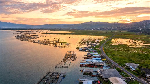 Floating villages living on the waters of Rawa Pening