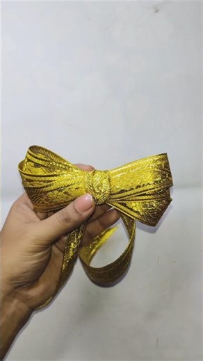 Easiest way to make a bow | DIY Bow #youtubeshorts #craft #diy #shorts #handmade #bow