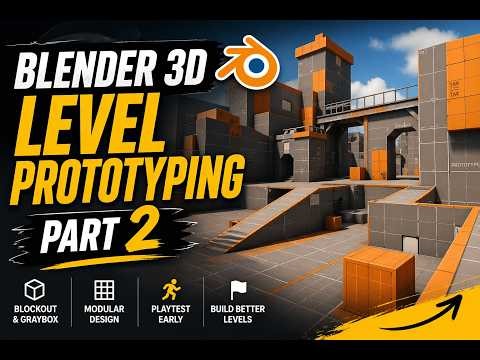 Blender 3D Level Prototyping Part 2 | Advanced Blockout Techniques