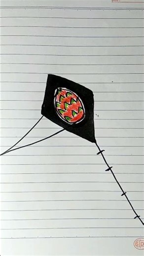 Easy way to draw a dragon fruit pattern kite #kites #drawing