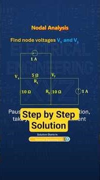 Nodal Analysis Example 1 | Find Node Voltages Fast ⚡ #Shorts #ElectricalEngineering