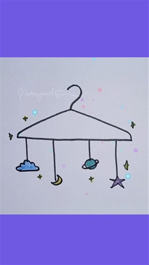 Easy Hanging Stars & Planets Drawing Tutorial #howtodraw #drawingtutorial #easydrawing #cutedrawing
