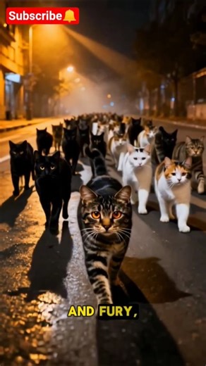 One Cat Walked Alone… Then Dozens Followed to Save a Kitten 😾 #catshorts