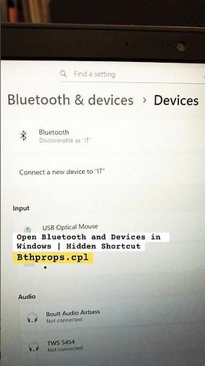 Open Bluetooth and Devices in Windows | Hidden Shortcut | #TechShorts #windows
