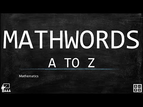 MATHEMATICS WORDS (A TO Z ) | Mathematics Grade 4