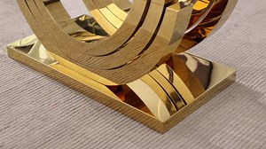 Modern 9 Piece Dining Table Set for 8, 70" Tempered Glass Table with Gold C Shape Stainless Steel Base, Glass Dining Table Set for 8 with White Leather Chairs, Kitchen Dining Room Sets 8 for Dinette