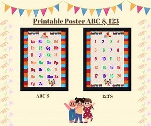 Alphabet & Numbers/ Printable Poster Set /educational Wall Art for Kids - Etsy