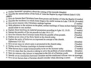 CRE PAPER 2 KCSE REVISION 1 | cre paper 2 | cre paper 2 topical questions | revision 5 part 2