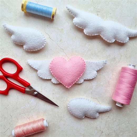 Felt Heart and Angel Wings Sewing Pattern: Easy DIY Ornaments and Garlands (PDF) - Etsy Australia