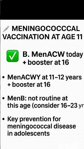 💉 Meningococcal Vaccine Guide | #MinMed #MedicalShorts #USMLE