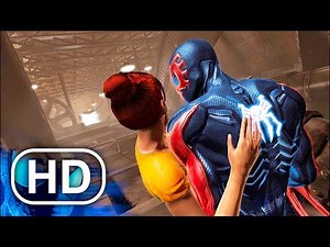 Spider-Man 2099 Saves Mary Jane From Falling Scene (2023) 4K ULTRA HD