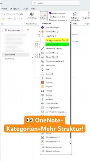 🤯 OneNote-Kategorien für mehr Effizienz! #onenote