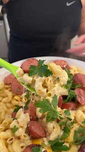 You'll love this creamy, kielbasa pasta dinner Olivia uses kielbasa, oil, butter, bell pepper, minced garlic, heavy cream, mozzarella cheese, parmesan cheese, cajun seasoning, chili powder, paprika, garlic powder, onion powder, pepper, salt, pasta and parsley to make a yummy dish! This original video was produced by Network Media LLC and Olivia | Olivia
