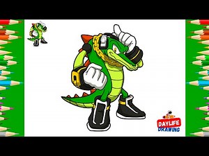 How to Draw Vector the Crocodile | Sonic the Hedgehog