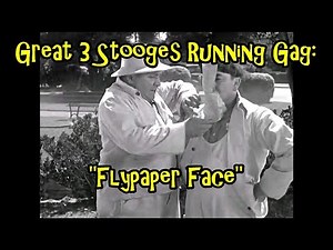 Great 3 Stooges Running Gags: "Flypaper Face"