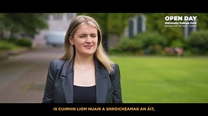 1K views · 24 reactions | Lean Siobhán ar a turas ón Lá Oscailte amach agus beidh tú in ann do thuras féin in UCC a shamhlú.  Deis is ea an Lá Oscailte seo againne chun saol UCC a bhlaiseadh, saol a oirfidh go seoigh duit.  Tabhair do mhuintir chuig UCC leat. Aoibhinn beatha an scoláire tar éis an tsaoil! www.ucc.ie/openday #LáOscailteUCC | University College Cork | Facebook