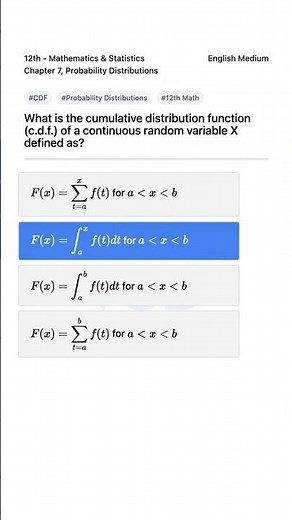 Understanding CDF in Probability Distributions 12th Math