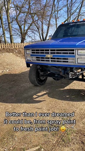 Absolutely obsessed 💙 #fypシ #fyp #foryou #squarebody #squarebodychevy #squarebodyaddicts #squarebodynation #chevy #gmc #k20 #k30 #k10 #ls #lsx #lsnation #lsswap #savethesquares #trucktok #trucktok🔥 #trucksoftiktok #squarebodysyndicate #freshpaint #thennow #restoration #restore